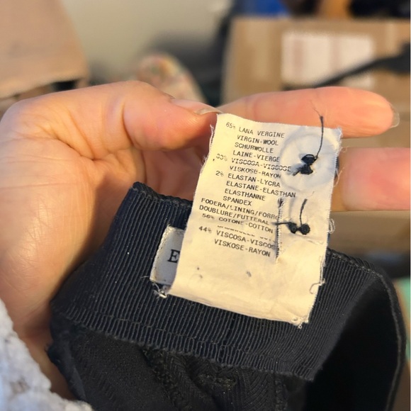 Emporio Armani Deep Navy Blue Wool Wide Leg Pants - Picture 3 of 5